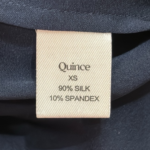NWT Quince Silk Stretch Shirt Dress XS in Blue - Picture 15 of 16